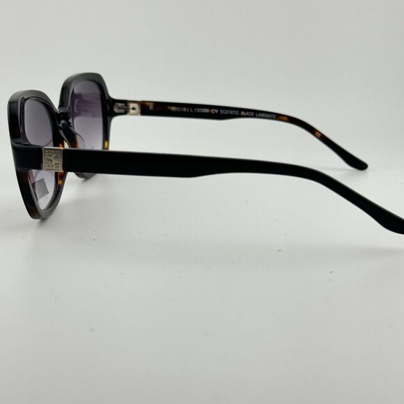 BCBGMAXAZRIA Ecstatic Black Laminate Plastic Sunglasses‎ Frame 55-18-130 H13408 main image 6